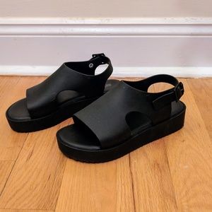 Melissa Hotness Matte Black Platform Sandals